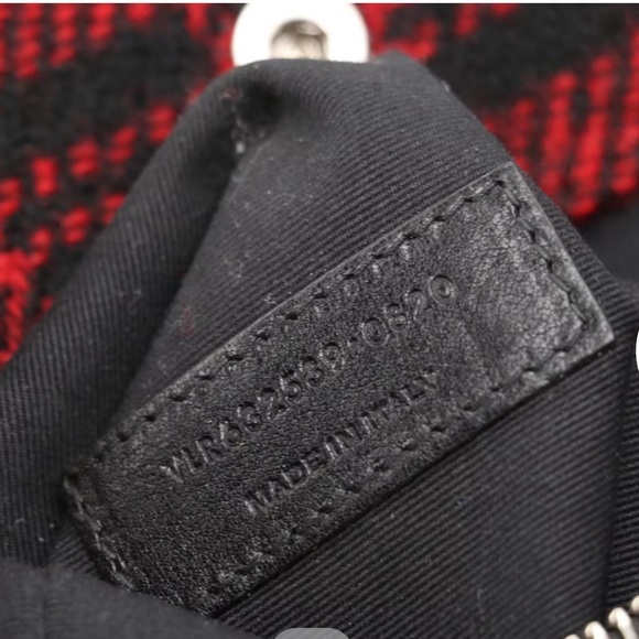 Saint Laurent Noe Red and Black Plaid Tote Bag. Rare. Large - Picture 8 of 14